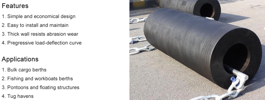 Big Factory Good Price Fixed Cylinder Cylindrical Type Rubber Fenders for Dock/Marine/Boat