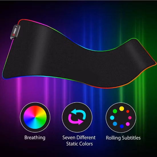 Benutzerdefinierte erweiterte große Mauspad RGB LED leuchtende Tastatur Matte Werbegeschenk Schreibtisch Matte Gamer Naturkautschuk Gaming Mauspad Gamer Computer Zubehör